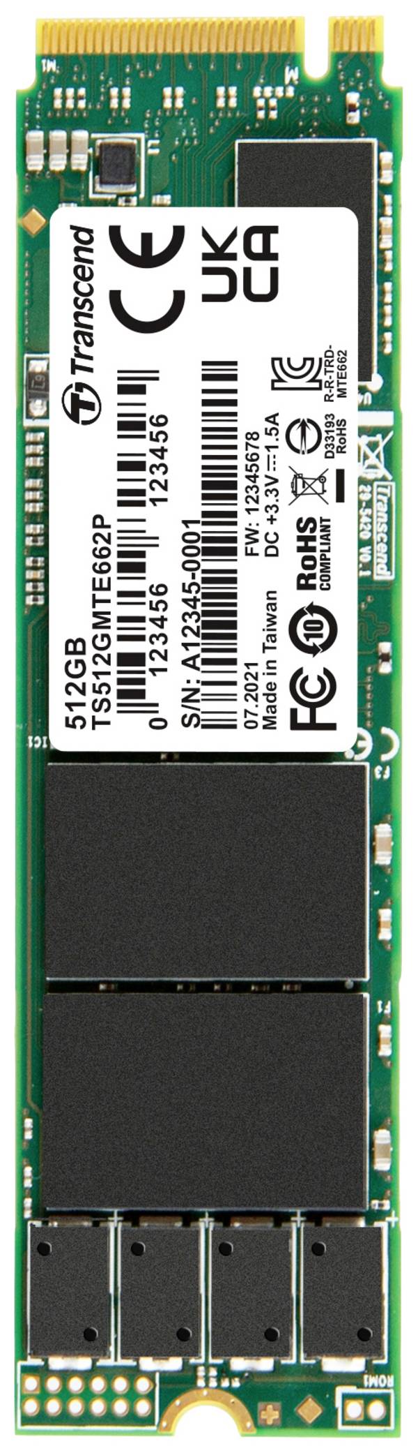 Transcend MTE662P 512 GB NVMe/PCIe M.2 internal SSD PCIe NVMe 3.0 x4 Industrial TS512GMTE662P