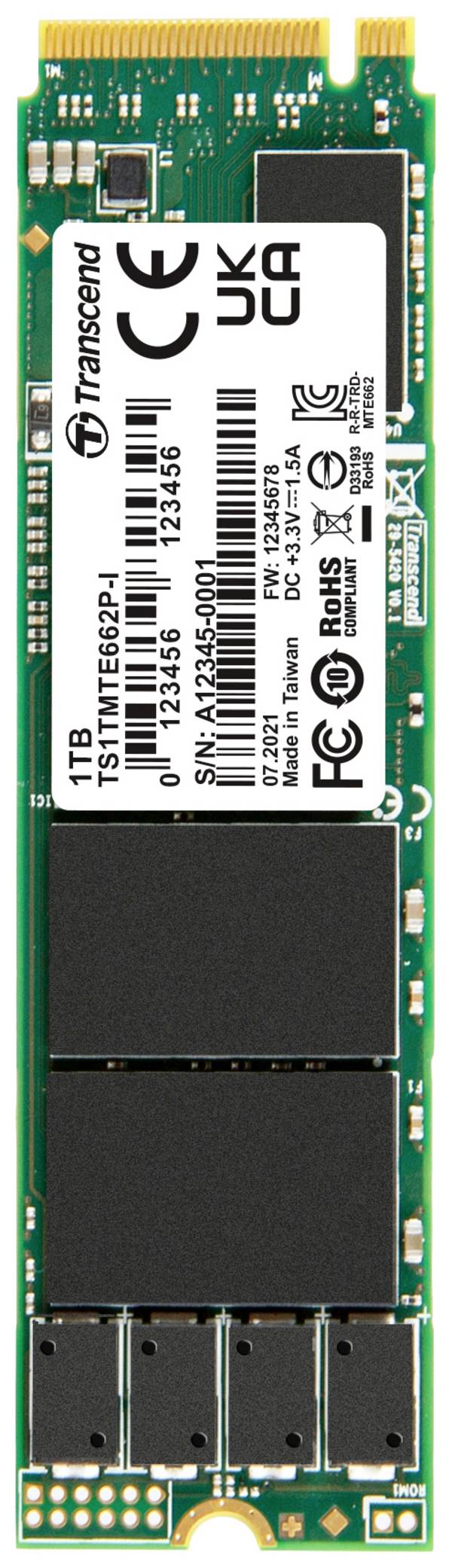 Transcend MTE662P-I 1 TB NVMe/PCIe M.2 internal SSD PCIe NVMe 3.0 x4 Industrial TS1TMTE662P-I