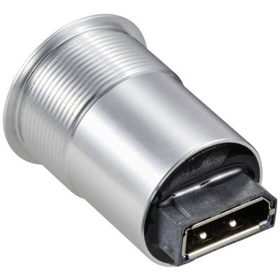 A silver, cylindrical metal adapter with a rectangular connection plug, used for electronic connections.