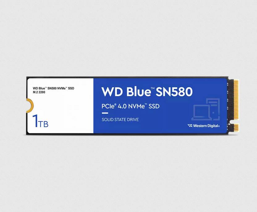 Western Digital Blue™ SN580 1 TB NVMe/PCIe M.2 internal SSD PCIe NVMe 4.0 x4 Retail WDS100T3B0E