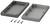 Housing components with screws. Rectangular grey plastic parts for device assembly. Screws are shown separately.