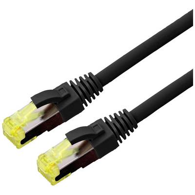 Two black Ethernet cables with yellow connectors lie parallel to each other.