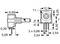 Technical drawing of an electrical component with dimensions in millimetres. Shows front and side views with specific measurements.