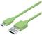 Green USB cable with Micro-USB and standard USB plugs.