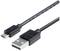 USB cable with Micro-USB and standard USB connectors, used for connecting microcontrollers or mobile devices.