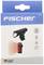 Packaging for a bicycle light set featuring a front white LED light and rear red light. Brand 'Fischer', 45 Lumens.