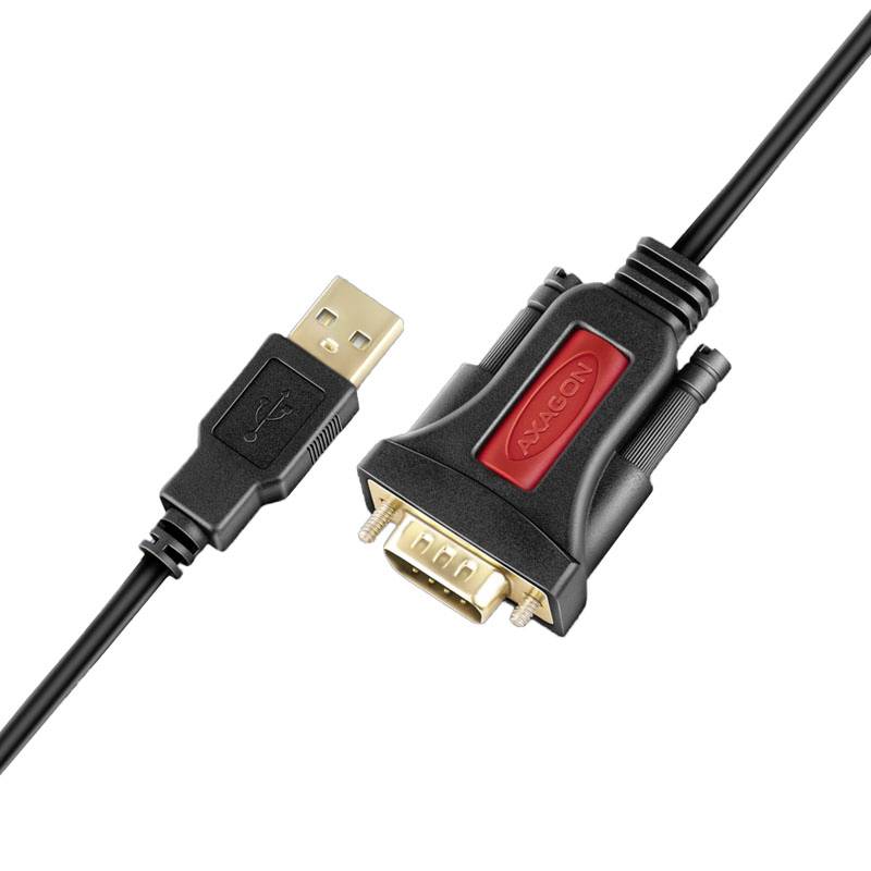 'A USB to VGA cable: Two connectors for linking devices, with USB on the left, VGA with a red logo on the right, against a white background.'