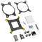 CPU Cooler Mounting Kit with screws, brackets, thermal paste, spacers, and two mounting frames.