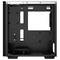 Open computer chassis with space for motherboard and fans, showing various mounting positions for PC components.