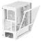 White, open computer case with transparent side panel and built-in fans, suitable for PC build projects.