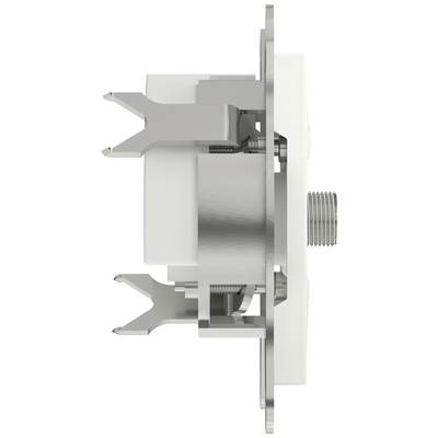 A metallic connecting piece with a threaded connection and mounting brackets, viewed from the side, possibly for installation purposes.