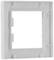 A rectangular, white plastic frame with an inner cut-out, suitable for housing switch components or electrical sockets.