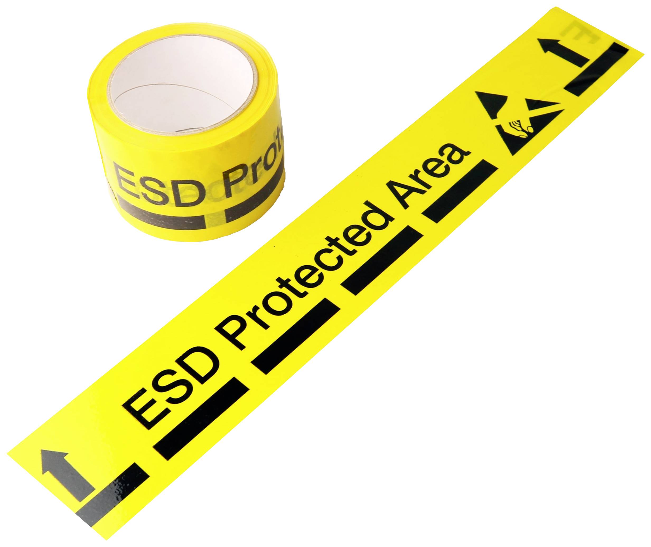 Antistat ESD floor marking tape 33 m Yellow (L x W) 33 m x 75 mm 054-0007 self-adhesive