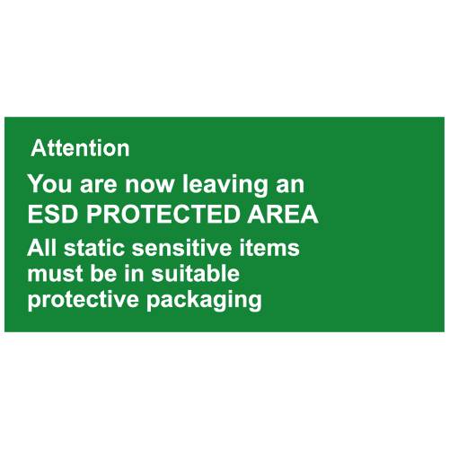 Antistat ESD warning sign 1 pc(s) Green (L x W) 300 mm x 150 mm 055-0014 self-adhesive