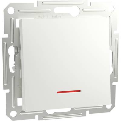 White light switch with a red indicator strip, mounted on a metal switch box.