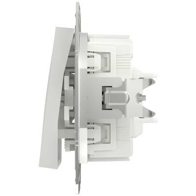 Side view of a built-in light switch. The mechanism and mounting elements are visible.