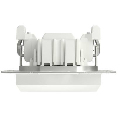 Front view of a mechanical component with white and metallic elements; technical details unspecified.