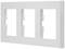 Triple gang frame made of white plastic, suitable for electrical installations.