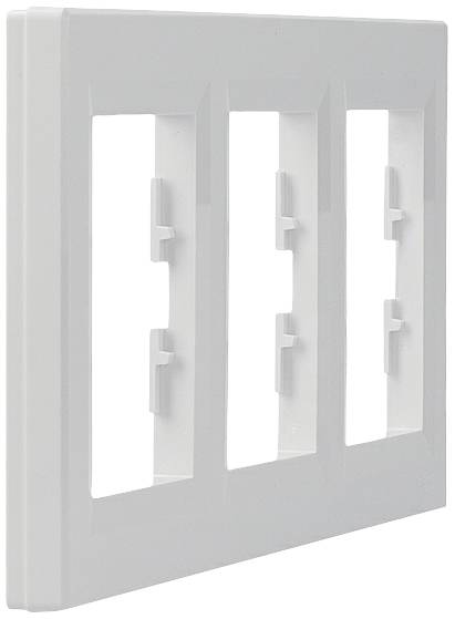 White, triple plastic switch cover.