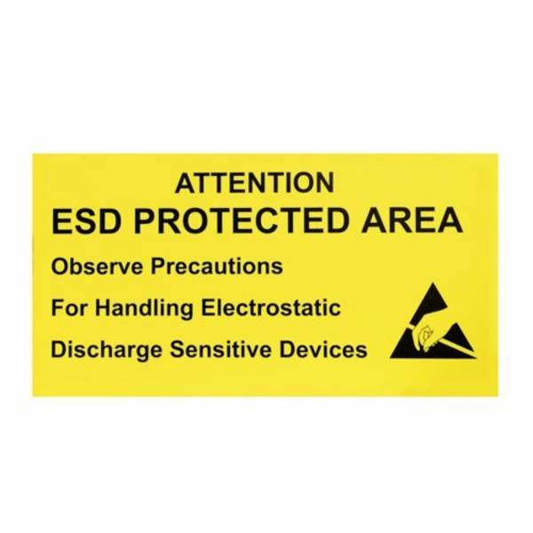 Antistat ESD warning sign 1 pc(s) Yellow (L x W) 300 mm x 150 mm  self-adhesive