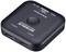 Black HDMI splitter with two HDMI inputs and an additional USB-C port, compact square design.