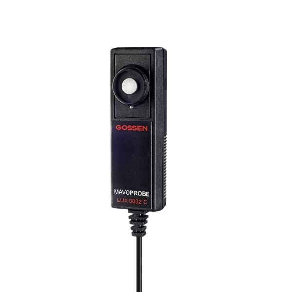 A right-angled light metre with a round sensor and the inscription 'GOSSEN MAVOPROBE LUX 5032 C' on the front.