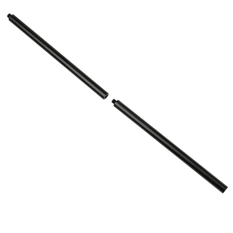 Two black pipes breaking in the middle.