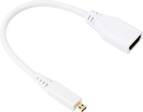 Raspberry Pi®  HDMI adapter Raspberry Pi® [1x HDMI plug D Micro - 1x HDMI socket] 23.5 cm Black