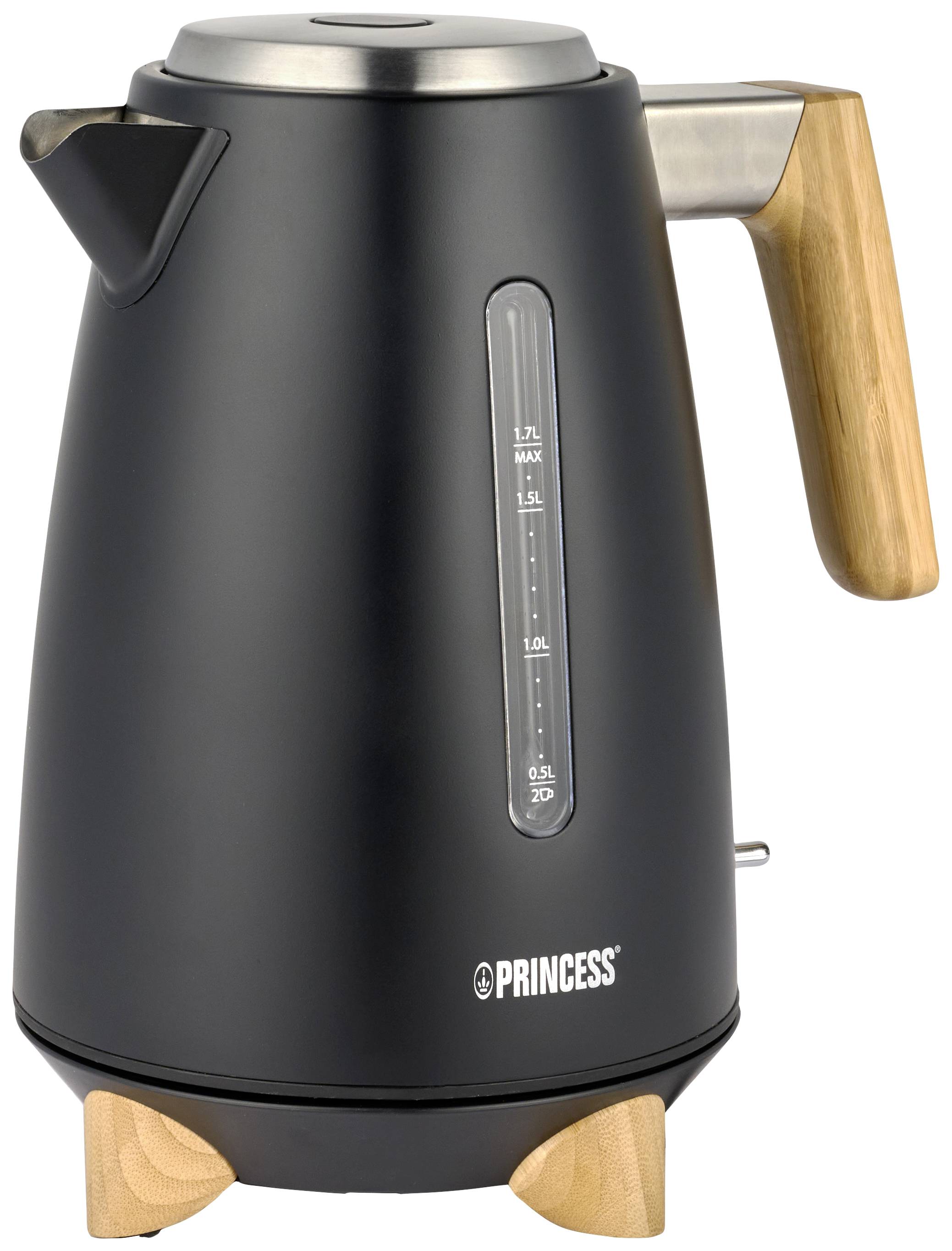 Princess 01.236061.01.001 Kettle cordless, Overheat protection Black Capacity: 1.7 l