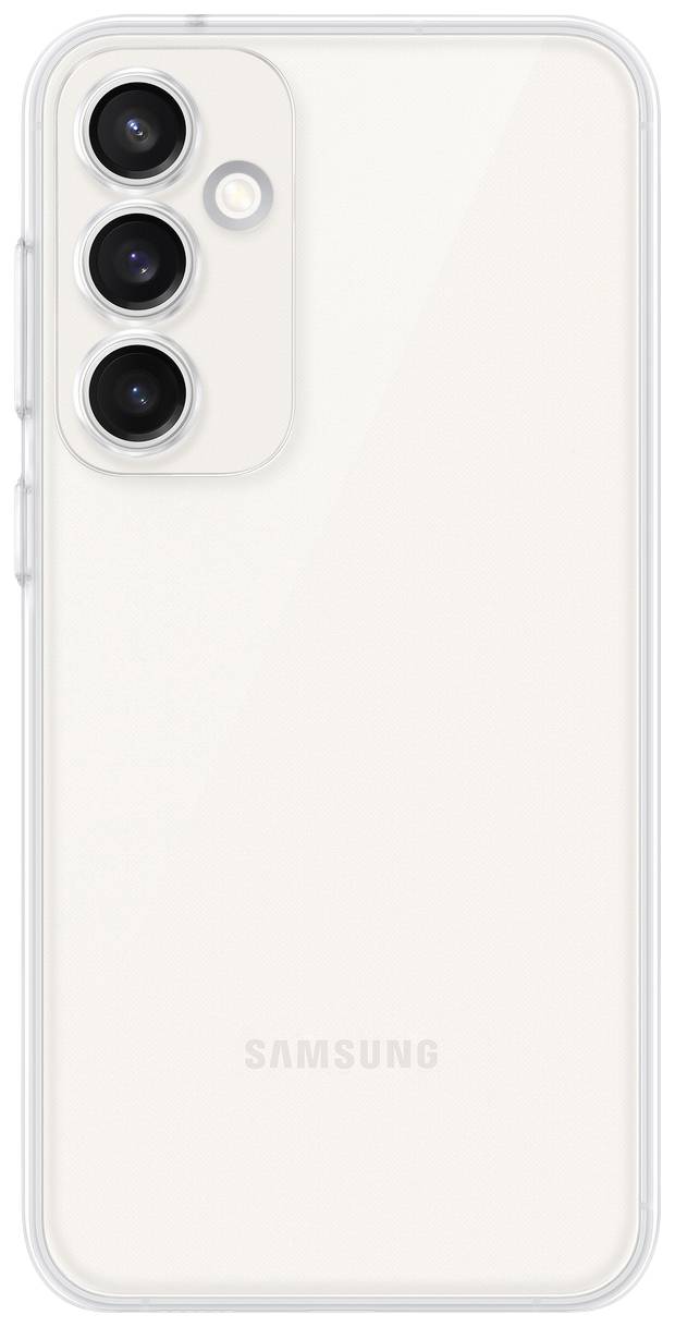 A modern smartphone with three camera lenses on the back. Samsung brand name visible at the bottom part.