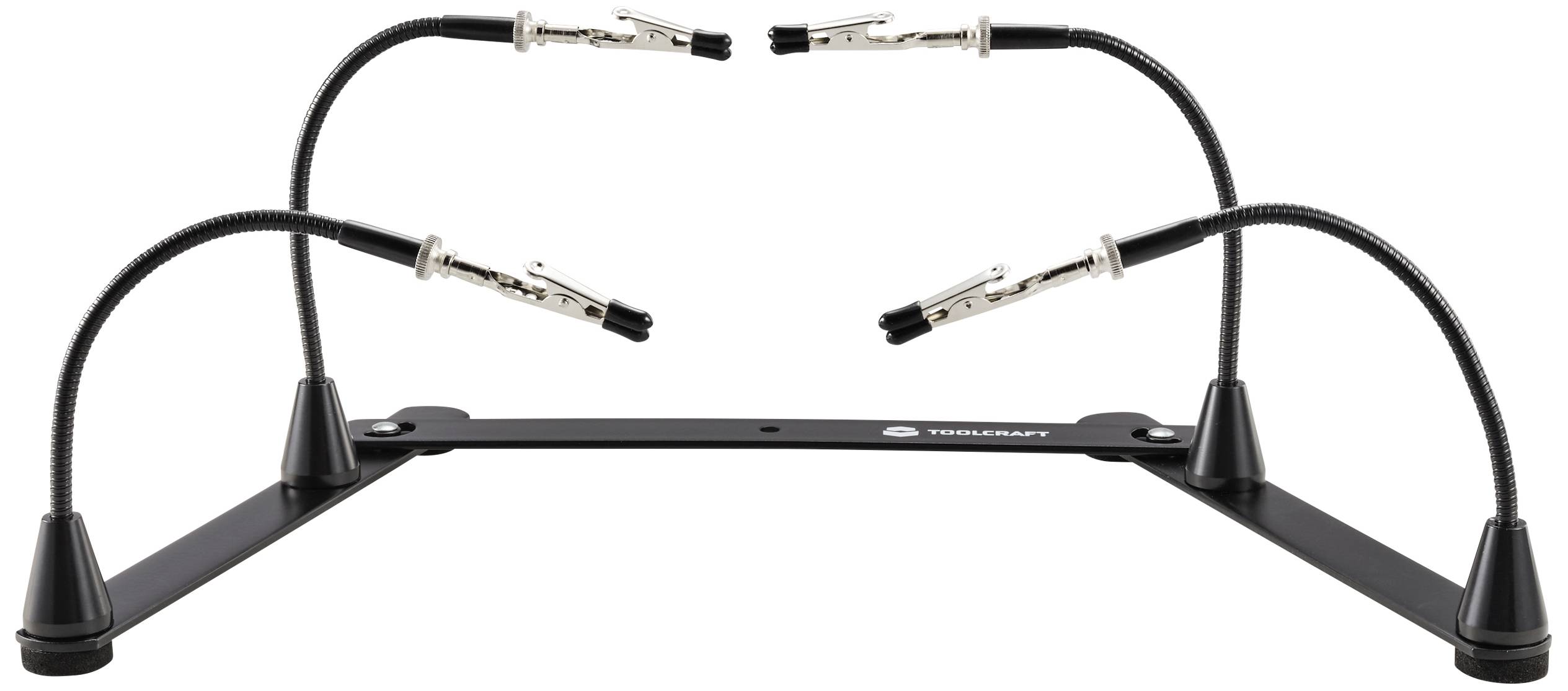 Soldering aid with four flexible holders for securing components. Ideal for precise work on electronic projects.