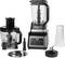 Mixer and Food Processor with Accessories: Measuring Jug, Cutting Attachment and Control Panel with Buttons. Perfect for Chopping and Blending.