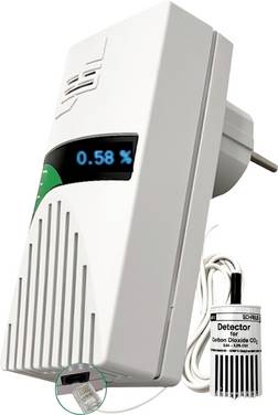 Schabus GX-D3 Gas detector  incl. external sensor mains-powered detects Carbon dioxide