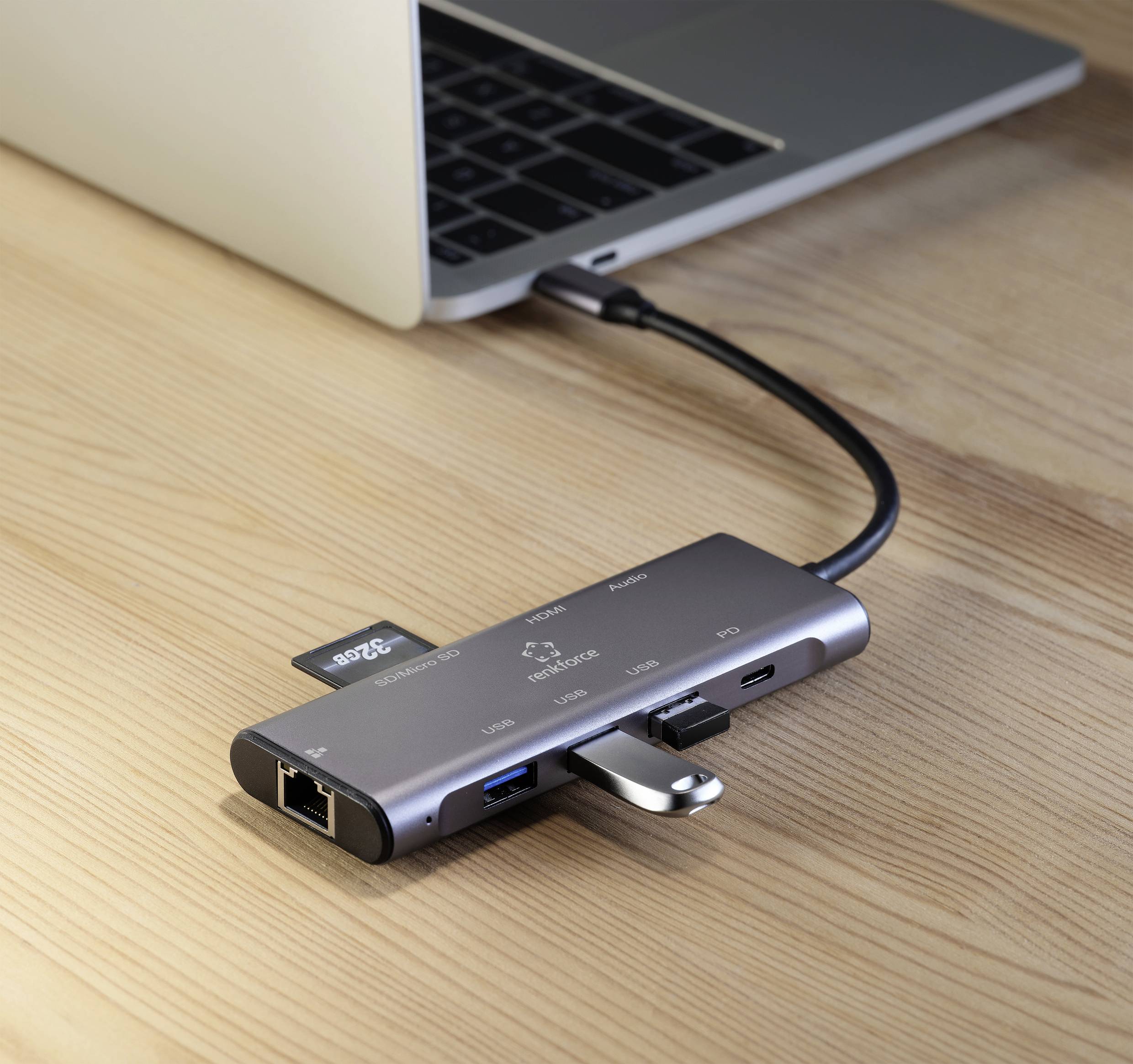 Renkforce USB-C® docking station RF-DKS-904 9-in-1 Compatible with (brand): Universal USB-C® powered-5
