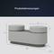 A grey speaker with dimensions: width 306 mm, depth 123 mm, height 133 mm, with two rounded speaker sections on top.