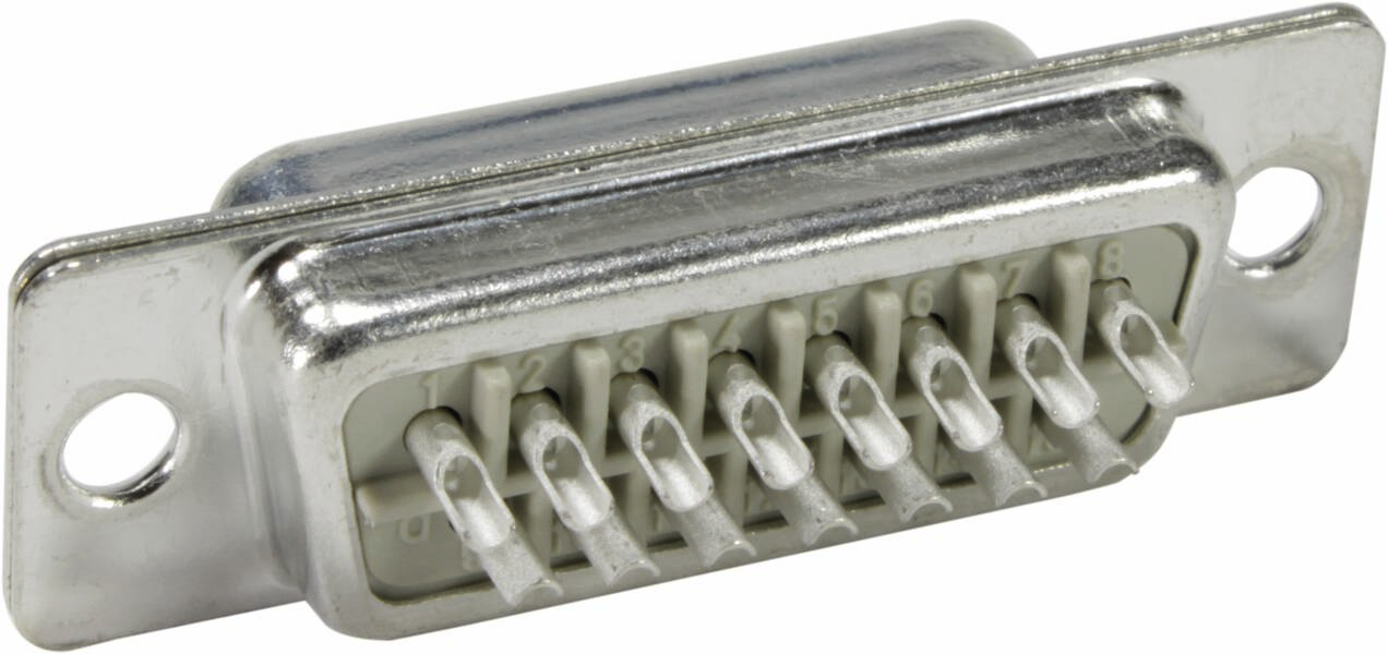A 9-pin D-sub connector. It is commonly used for serial connections in computers and other electronic devices.