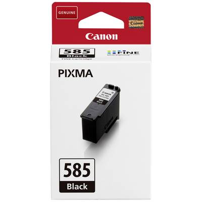 'Canon Pixma 585 Black Ink Cartridge' in original packaging shown. Packaging displays the Canon logo and colour code.