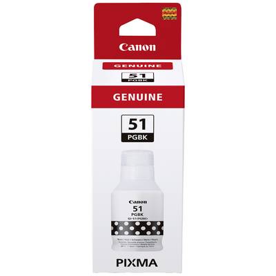 Canon Pixma Ink Bottle 51 PGBK in black colour, packaging demonstrates authenticity through 'Genuine' marking at top and bottom.
