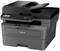A black multifunction printer with a control panel and paper feed on the top surface. 'Brother' branding on the front.