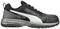Black and grey sports trainer with white stripe and 'Impulse Foam' sole, side view.
