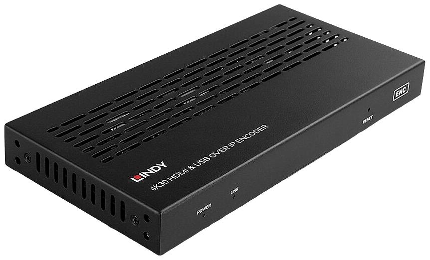 LINDY 4K30 HDMI & USB over IP Extender - Encoder HDMI™, USB type B, Audio line in, IR jack (3.5 mm) HDMI extender 100 m
