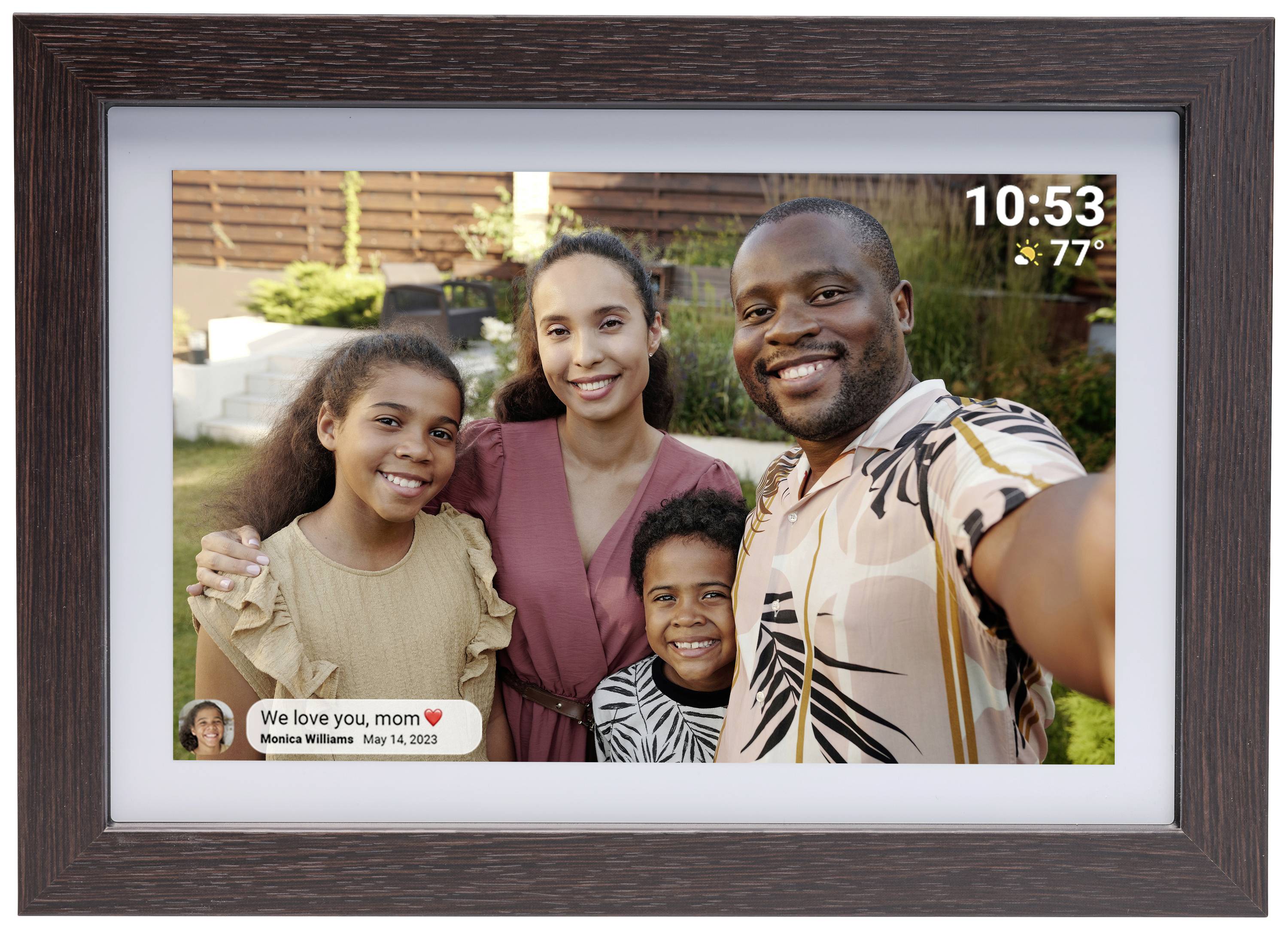 Denver PFF-1042 Darkwood Digital Wi-Fi photo frame 25.7 cm 10.1 inch EEC: C (A - G) 1280 x 800 Pixel 16 GB Wood (dark)