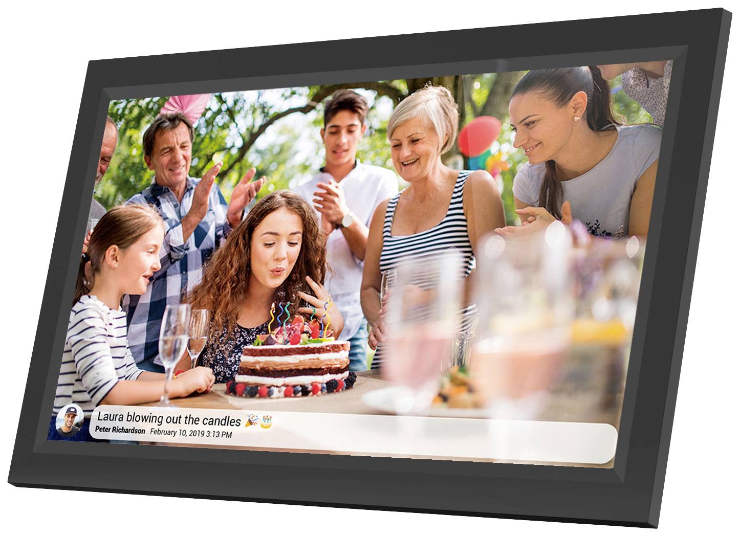 Denver PFF-1503BMK2 Digital Wi-Fi photo frame 39.6 cm 15.6 inch EEC: D (A - G) 1920 x 1080 Pixel 16 GB Black