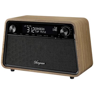 Sangean Premium Wooden Cabinet WR-201 Desk radio DAB+, FM DAB+, Bluetooth, AUX, FM  Alarm clock Walnut