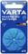 Packaging containing 6 hearing aid batteries by VARTA, Model 675. Packaging displays blue flower-shaped batteries, manufactured in Germany.