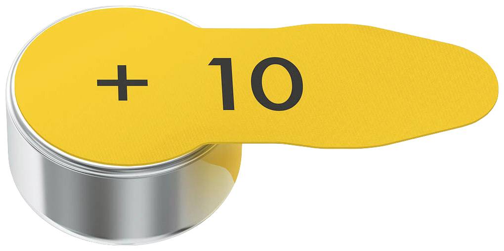 Yellow round tin with a tab indicating '+ 10'. Suitable for presenting additional or bonus quantities.