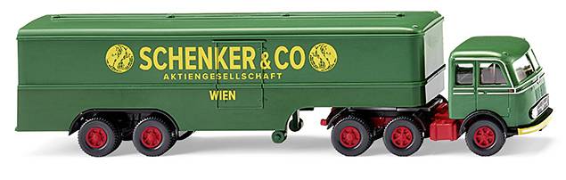 Wiking 051327 H0 HGV Mercedes Benz LPS 333 luggage semi-trailer Schenker