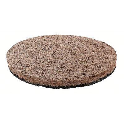 'Image shows a round, rough floor disc, likely a scouring pad, composed of coarse, brown fibres. Used for floor cleaning or abrasive work.'
