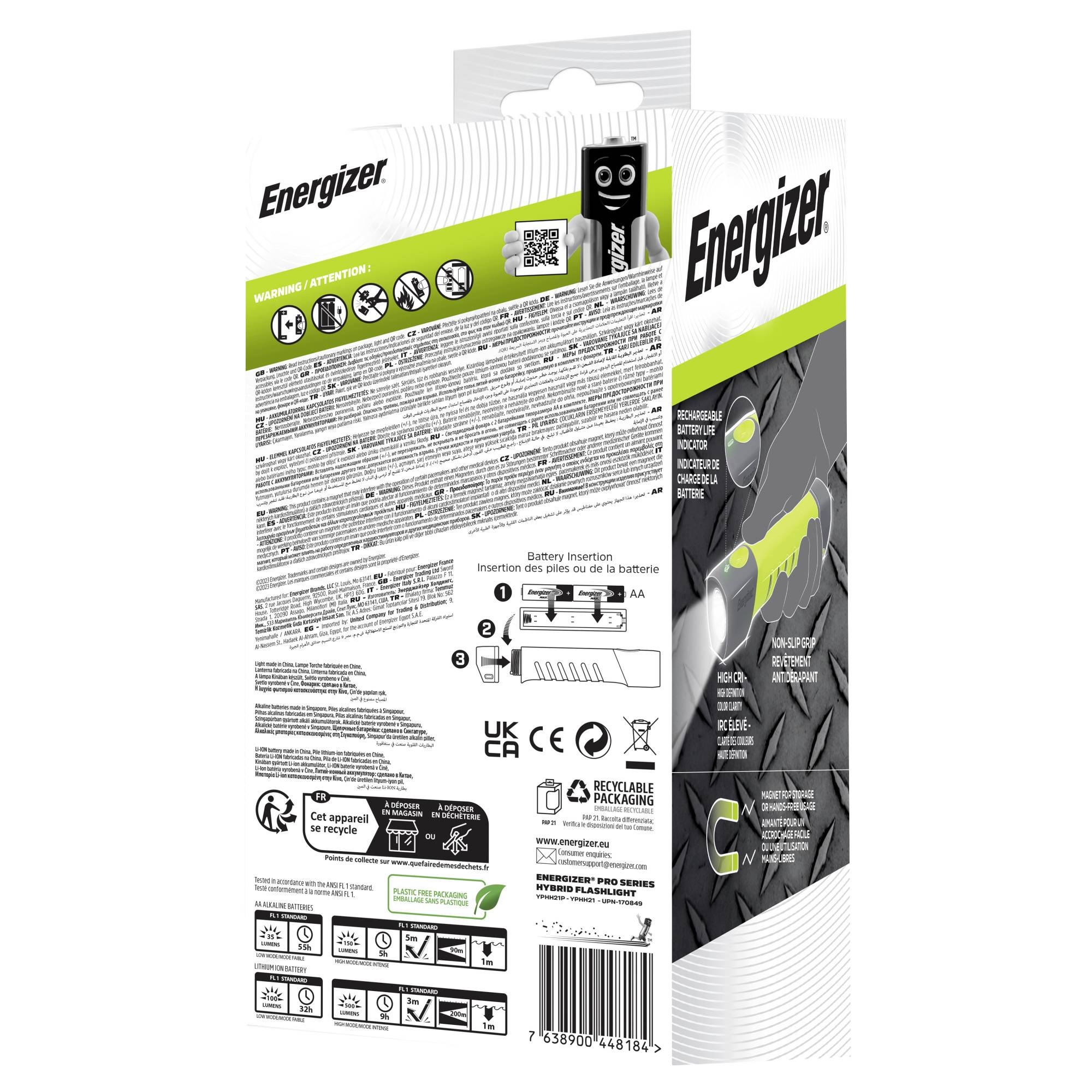 Energizer Pro Series Hybrid small E303954600 LED (monochrome) Torch Li-ion rechargeables or battery-operated 500 lm 9 h-2