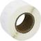 White paper label roll, slightly diagonally displayed, with brown cardboard core.